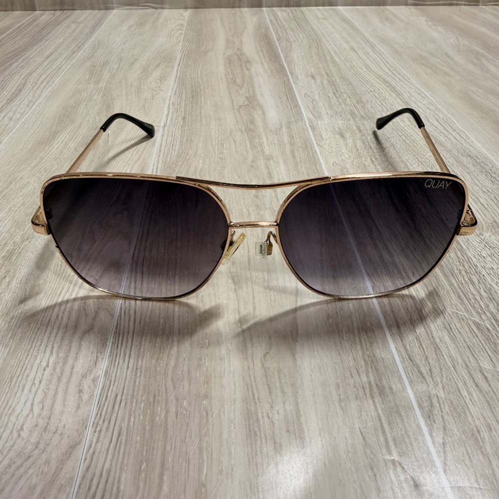 Quay Australia‎ Stop and Stare Gold Aviator Sunglasses Purple Gradient Lens 126